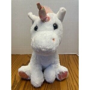 Goffa Unicorn Plush Soft Stuffed Animal White Fur with pink Sparkle Horn Preown